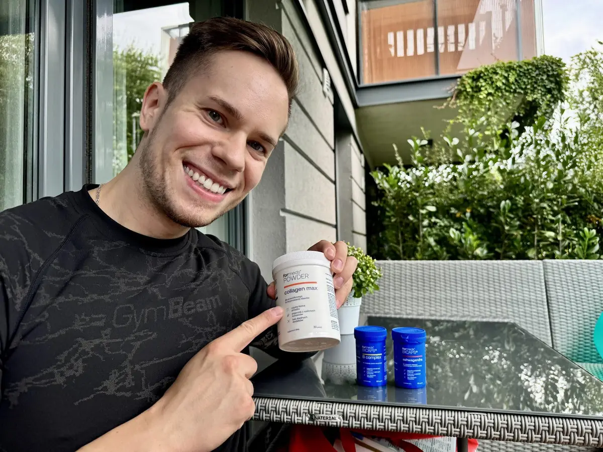 Adrian Domagalski, dietetyk, wskazuje na ForMeds Collagen Max