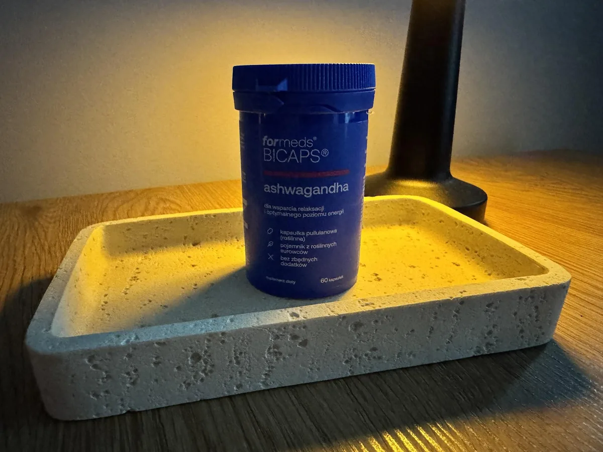 Opakowanie ForMeds Bicaps Ashwagandha, 60 kapsułek, z widoczną etykietą
