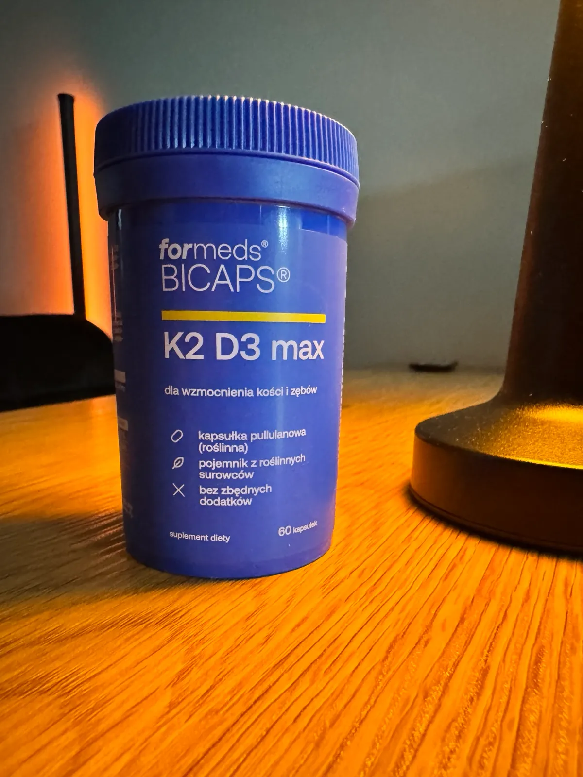 Opakowanie ForMeds Bicaps K2 D3 max, 60 kapsułek z witaminą D3 4000 IU i K2 MK-7