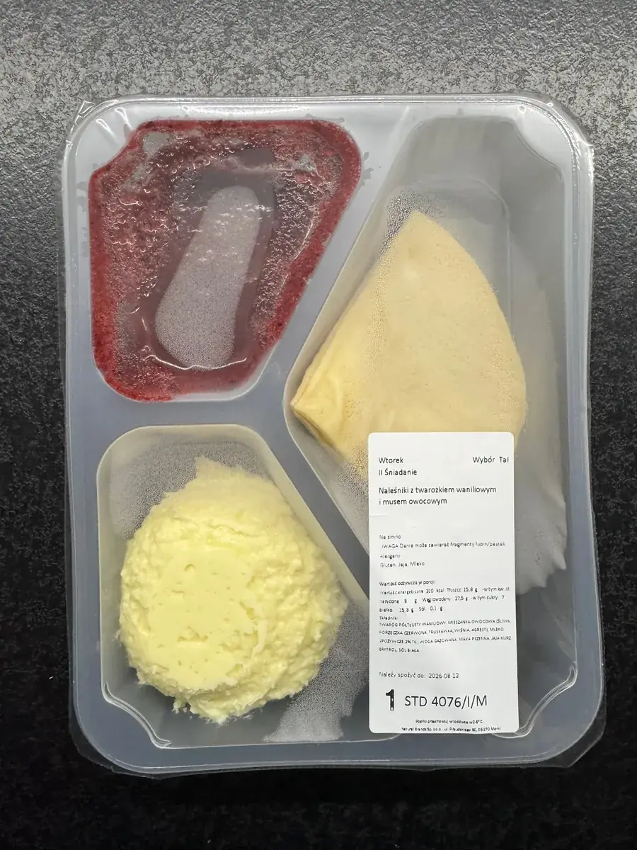 Posiłek diety Sport MójCatering w oryginalnym pojemniku